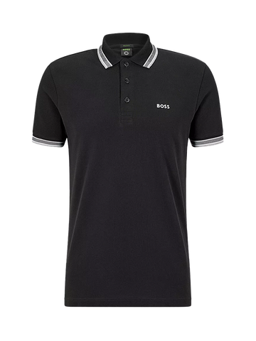 Boss Green Polo met contrasterende logodetails