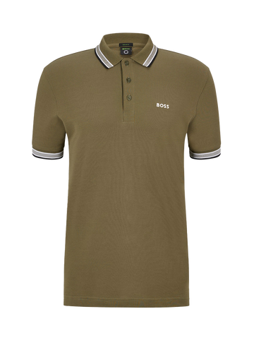 BOSS GREEN Polo met contrasterende logodetails 50469055paddycurved