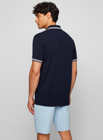 Boss Green Polo met contrasterende logodetails