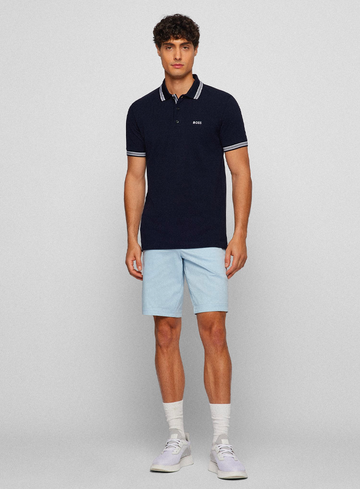 Boss Green Polo met contrasterende logodetails