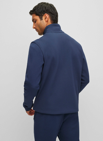 Boss Green Sweater met ritssluiting en gebogen logo