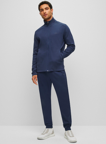 Boss Green Sweater met ritssluiting en gebogen logo
