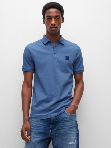 Boss Orange Slim-fit polo met logopatch