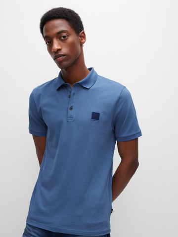 Boss Orange Slim-fit polo met logopatch