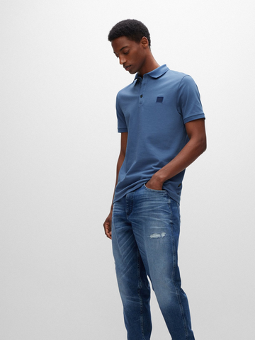 Boss Orange Slim-fit polo met logopatch