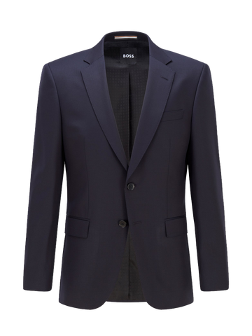 Boss Black Colbert met één rij knopen in een serge van scheerwol