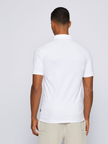 Boss Orange Slim-fit polo van stretchkatoen met logopatch