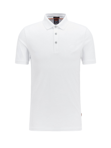 Boss Orange Slim-fit polo van stretchkatoen met logopatch