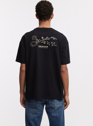 Denham T-shirt tsuru stitch box tee