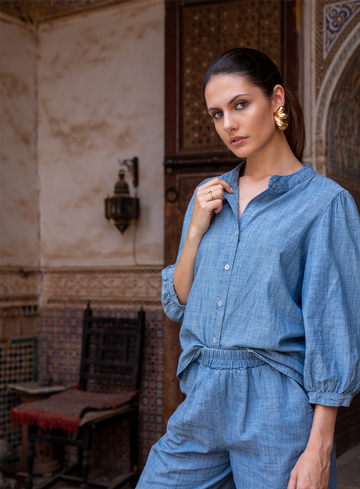 Geisha Jeans Blouse denim 53164-70