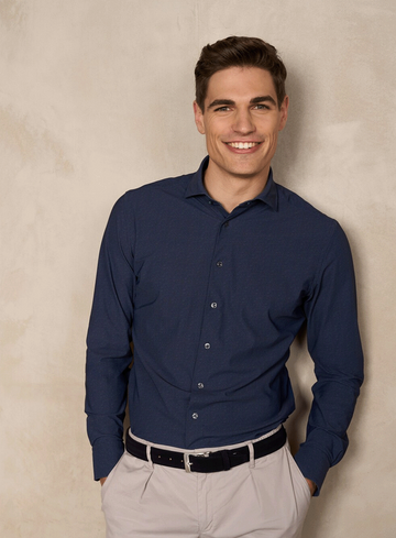District Indigo Overhemd pique shirt