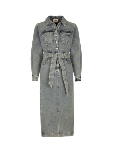 Freebird Denim jurk Danya Dnm-Blue-Dirty-26-3