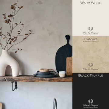 Keuken geschilderd met beige Marrakech Walls in de kleur Canvas van Pure & Original