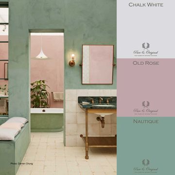 Kleurrijke badkamer met betonlook Pure & Original