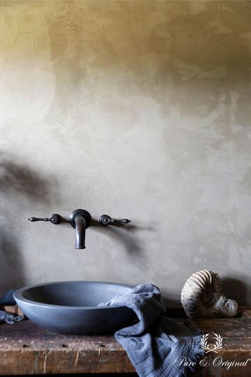 Pure & Original Bathroom, Marrakech Walls, lime paster concrete look