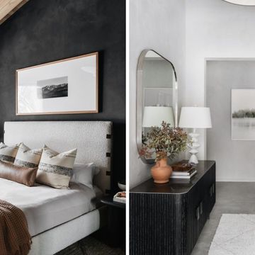 Fresco lime paint in Slate Grey beside Marrakech Walls lime plaster in Ashes