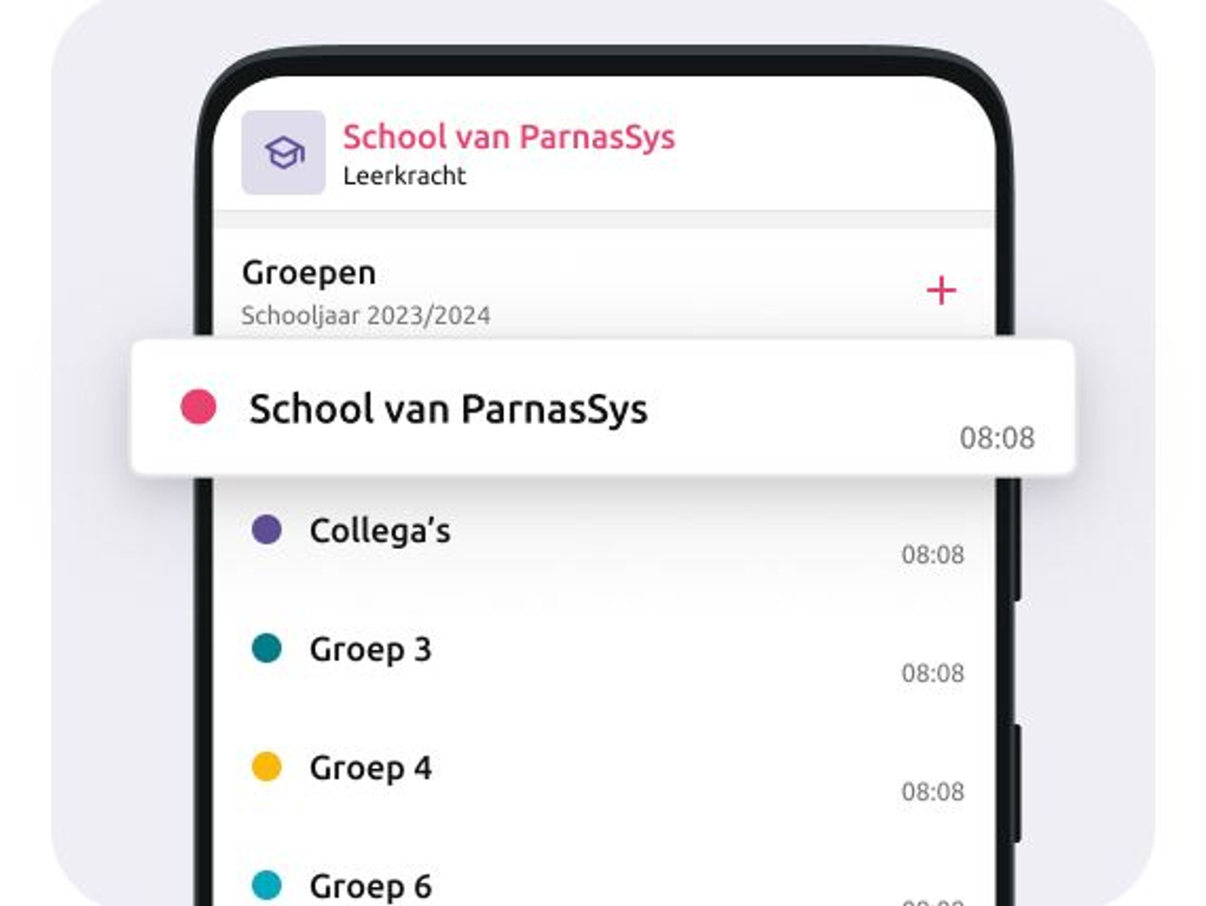 Weergave van schoolbrede groep in Parro