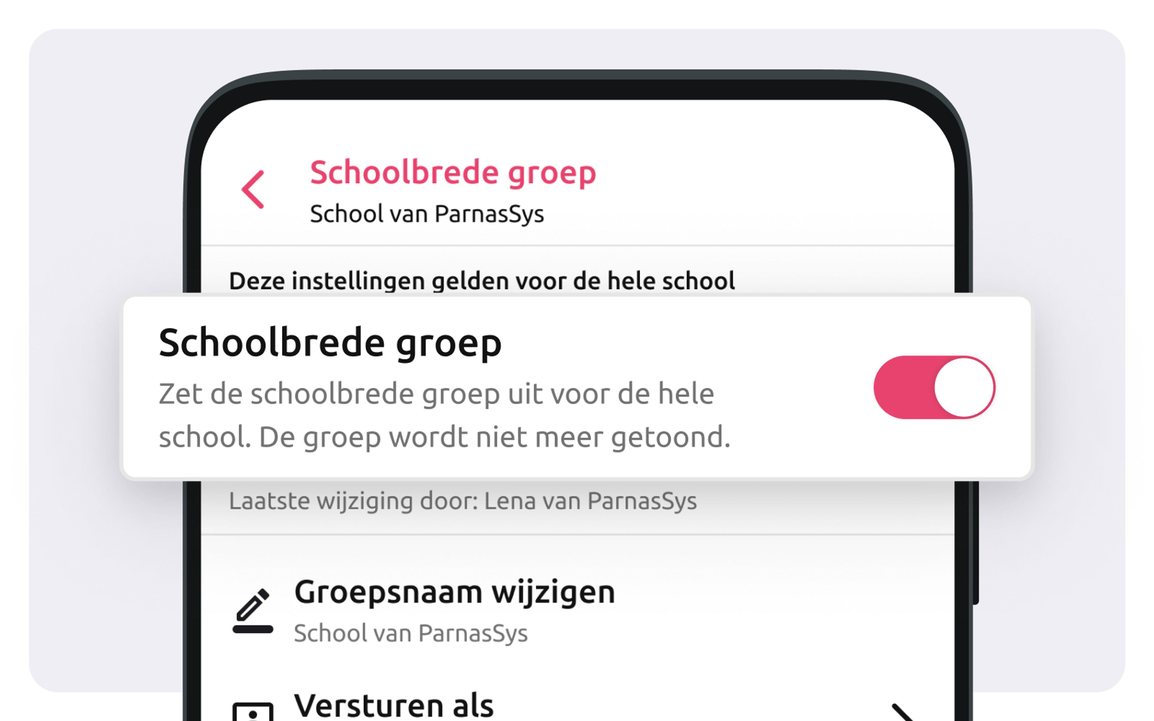 Oudercoummunicatie - Schoolbrede groep uitzetten - Parro ouderapp van ParnasSys