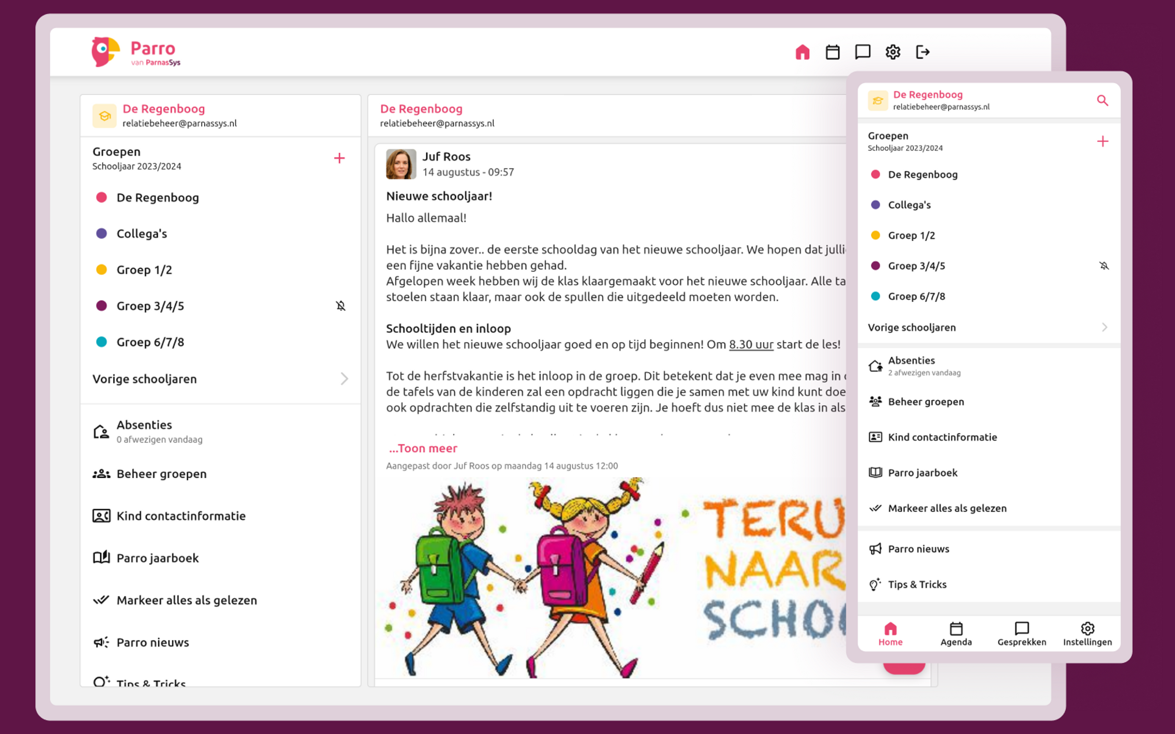 Ervaar het gemak van Parro - communiceren met ouders en collega's