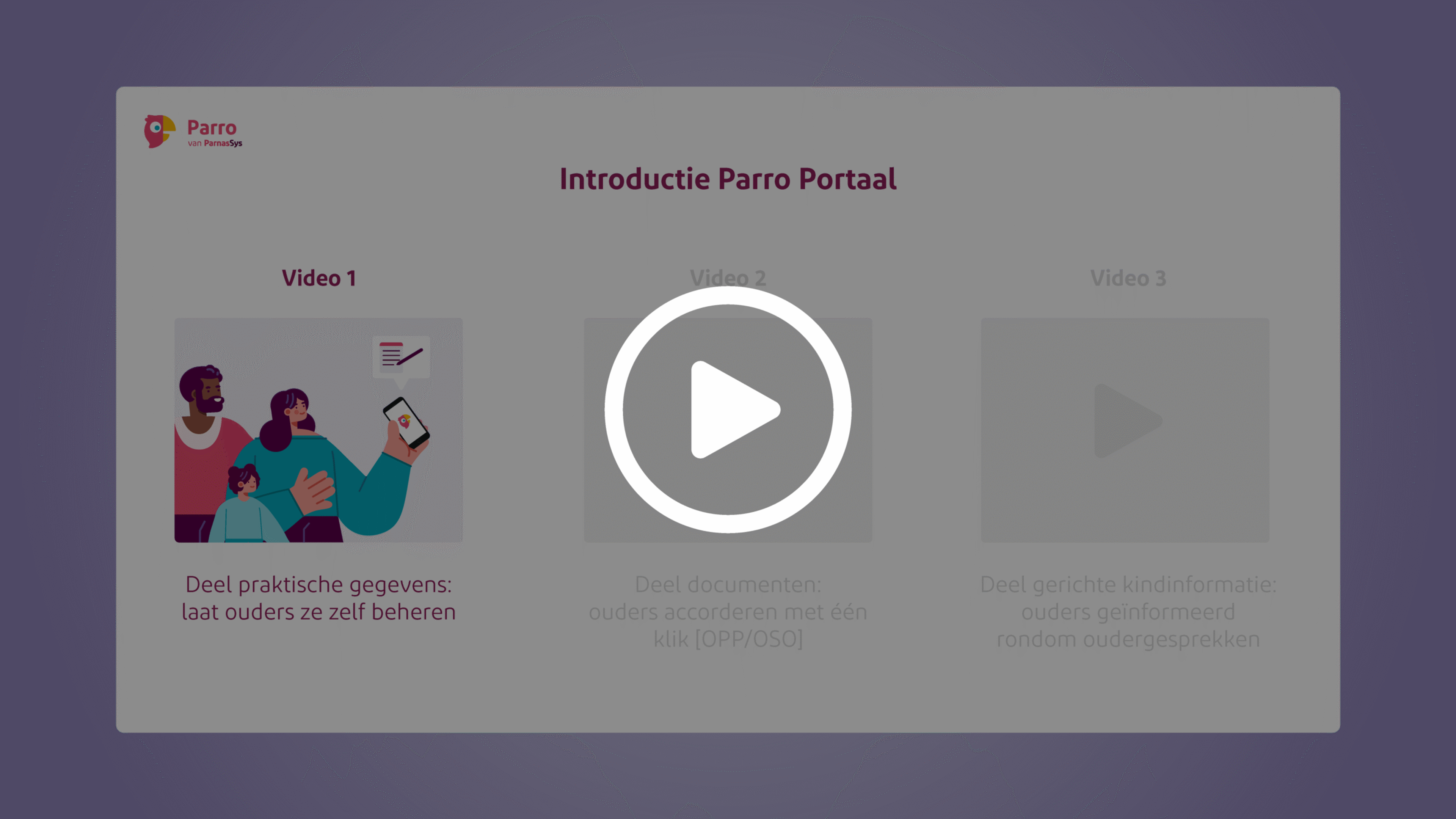 Parro Portaal video 1 Deel praktische gegevens, laat ouders ze zelf beheren