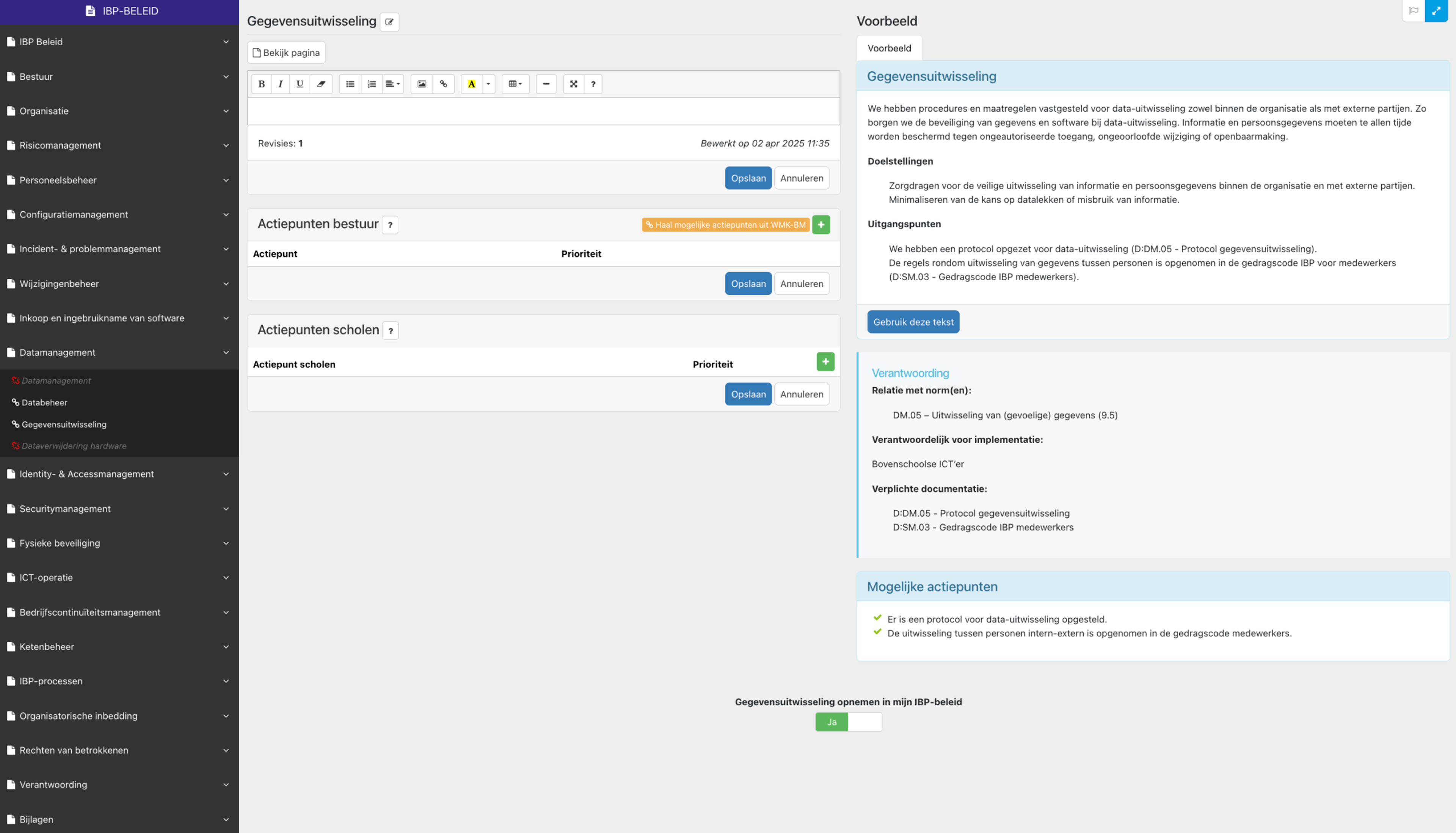 Onsbeleidsplan IBP-beleid