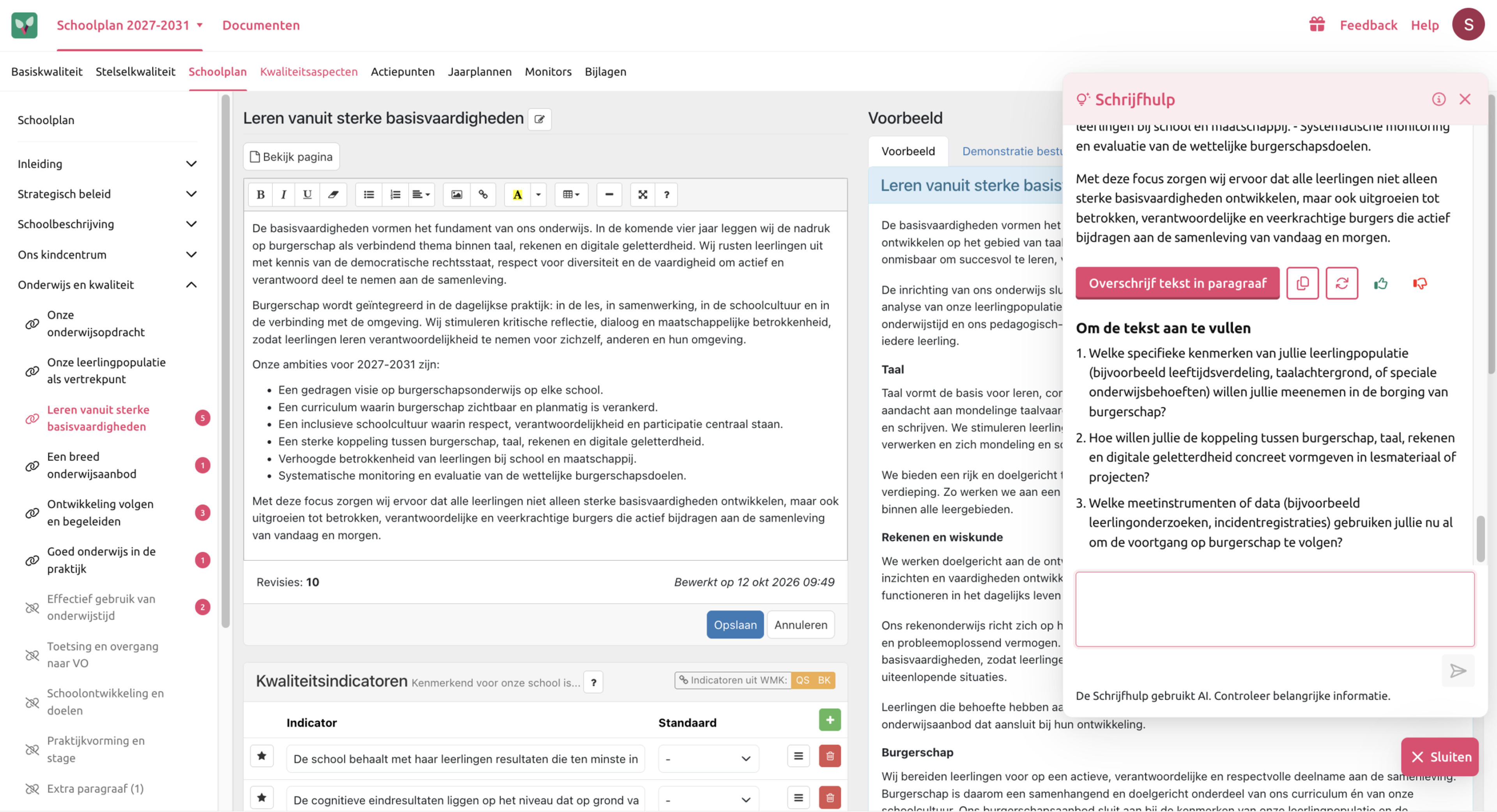 Schoolkwaliteit Schrijfhulp schrijven